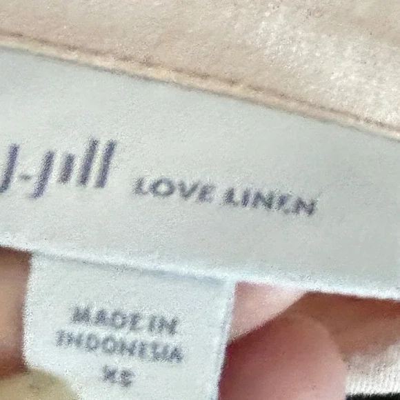 J Jill Womens Love Linen Blouse Peach Button Up Shirt Minimalist Quiet Luxury - Picture 7 of 9